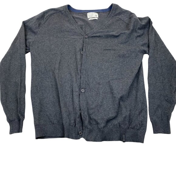 Jack & Jones Mens Cardigan Sweater Size XXL Premium Gray Button Up Knit Casual - Picture 1 of 5